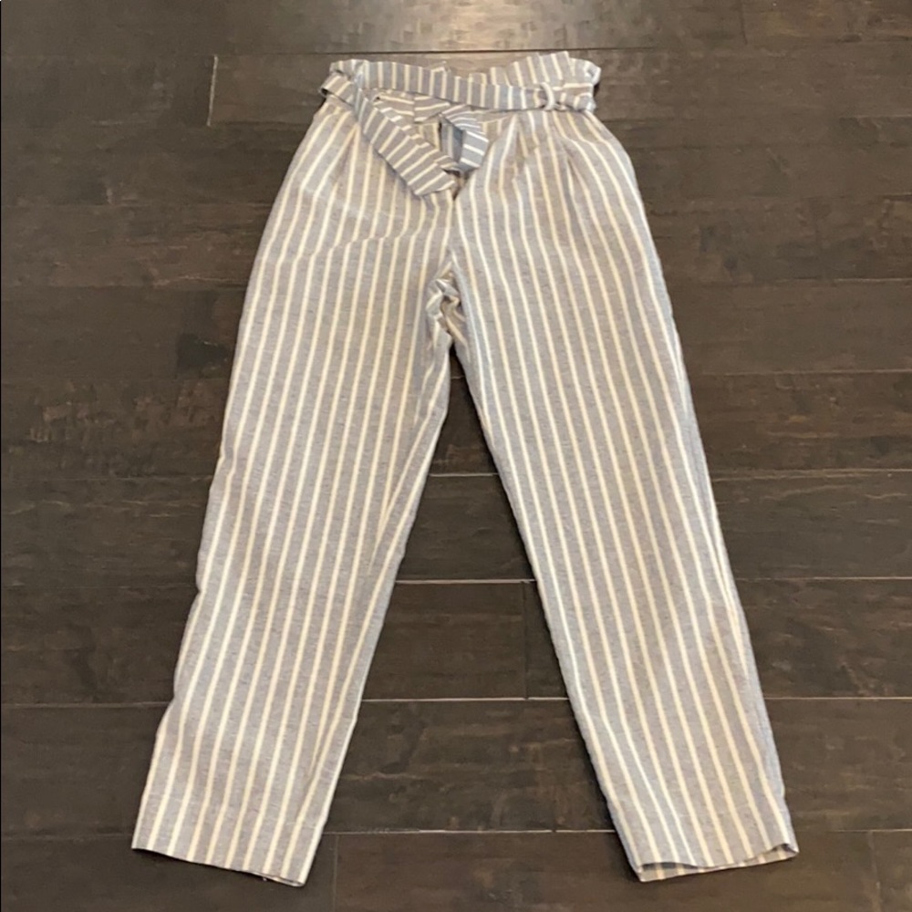 Pinstripe paper bag pant